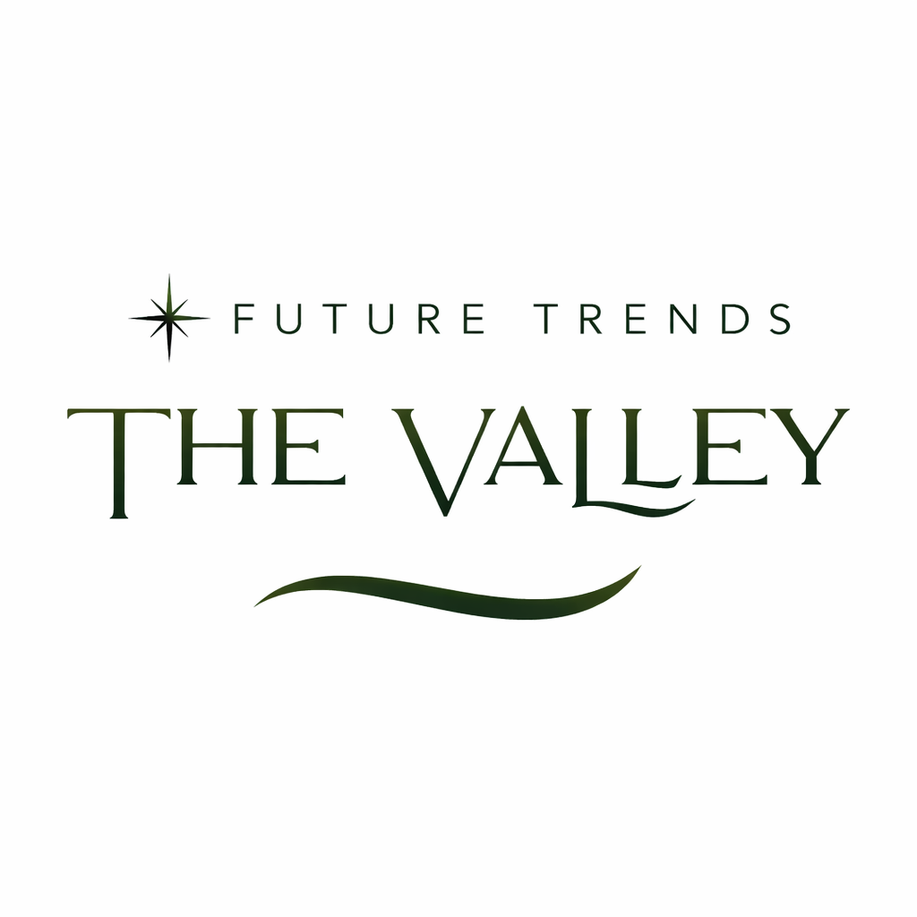 Futuristic logo with green accents